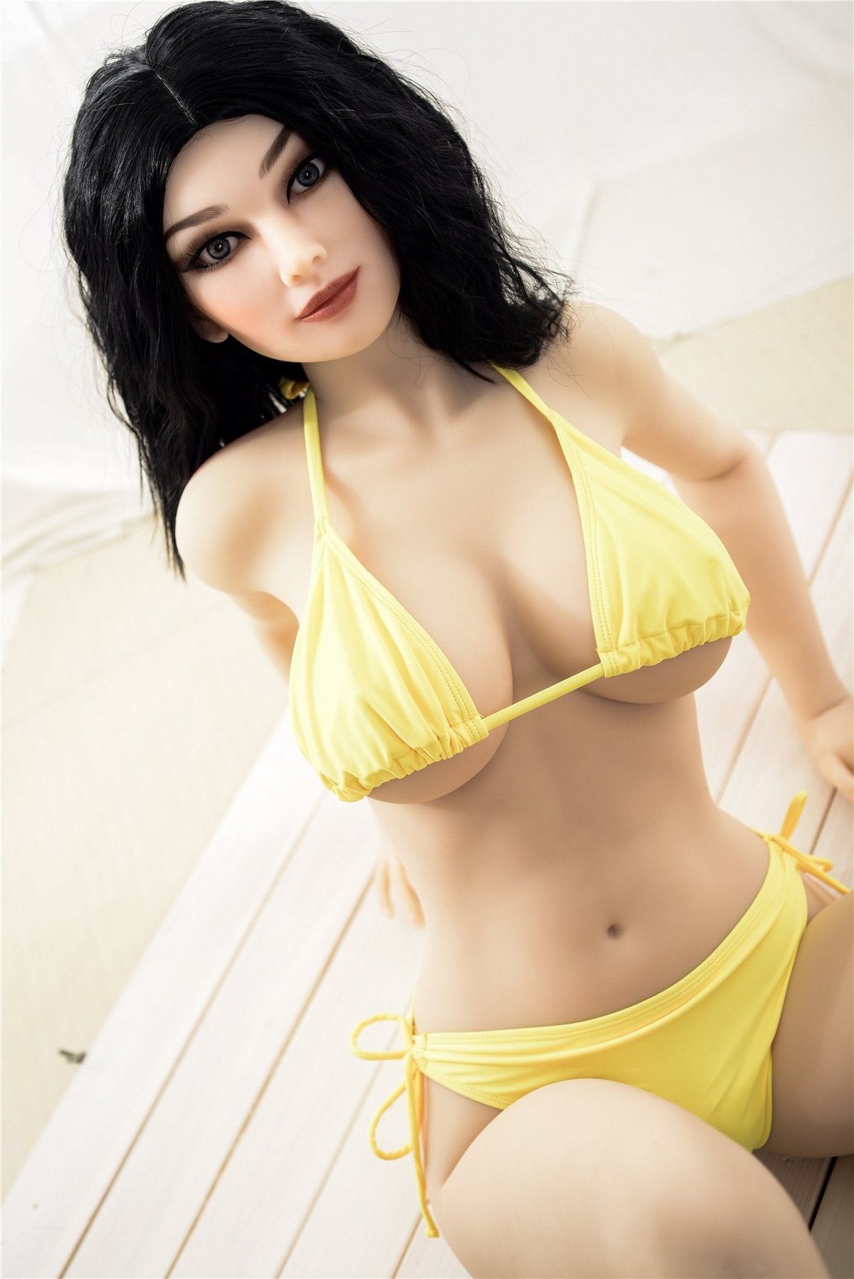 trina 155cm black hair medium tits skinny flat chested tpe sex doll(2)