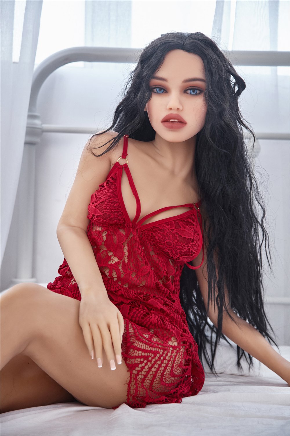 sophie 150cm black hair athletic flat chested tan skin tpe sex doll(11)