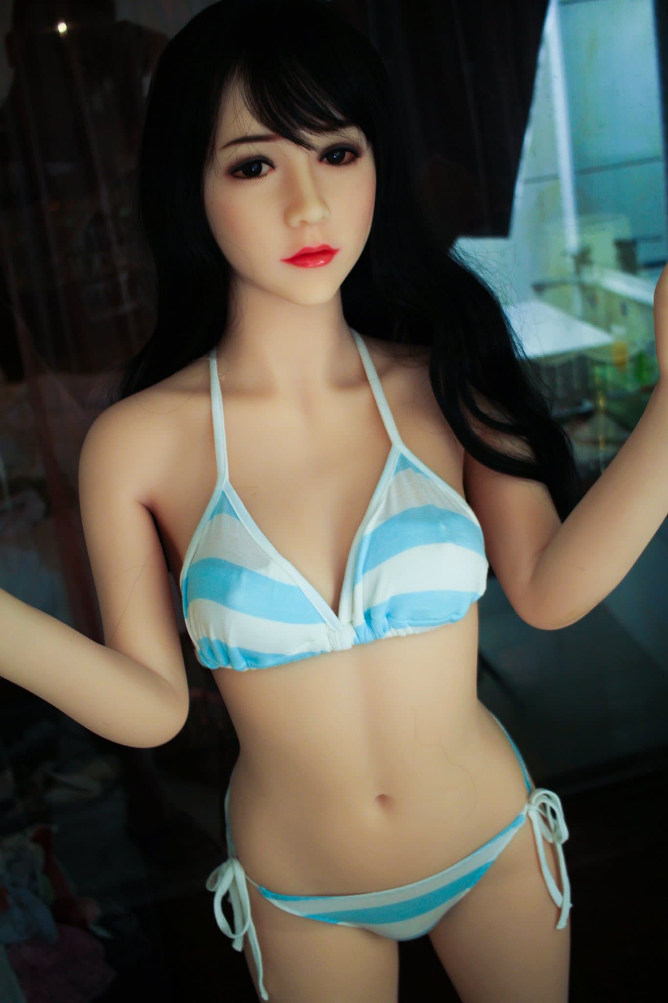 ilene 153cm black hair japanese skinny flat chested tpe wm asian sex doll(11)