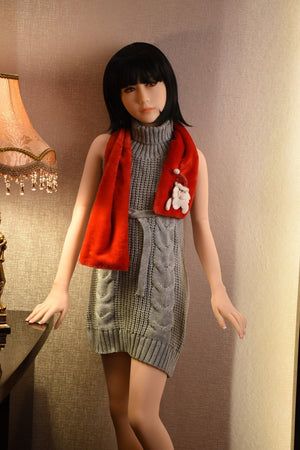 sylvia 158cm black hair japanese skinny flat chested tpe wm asian sex doll(11)