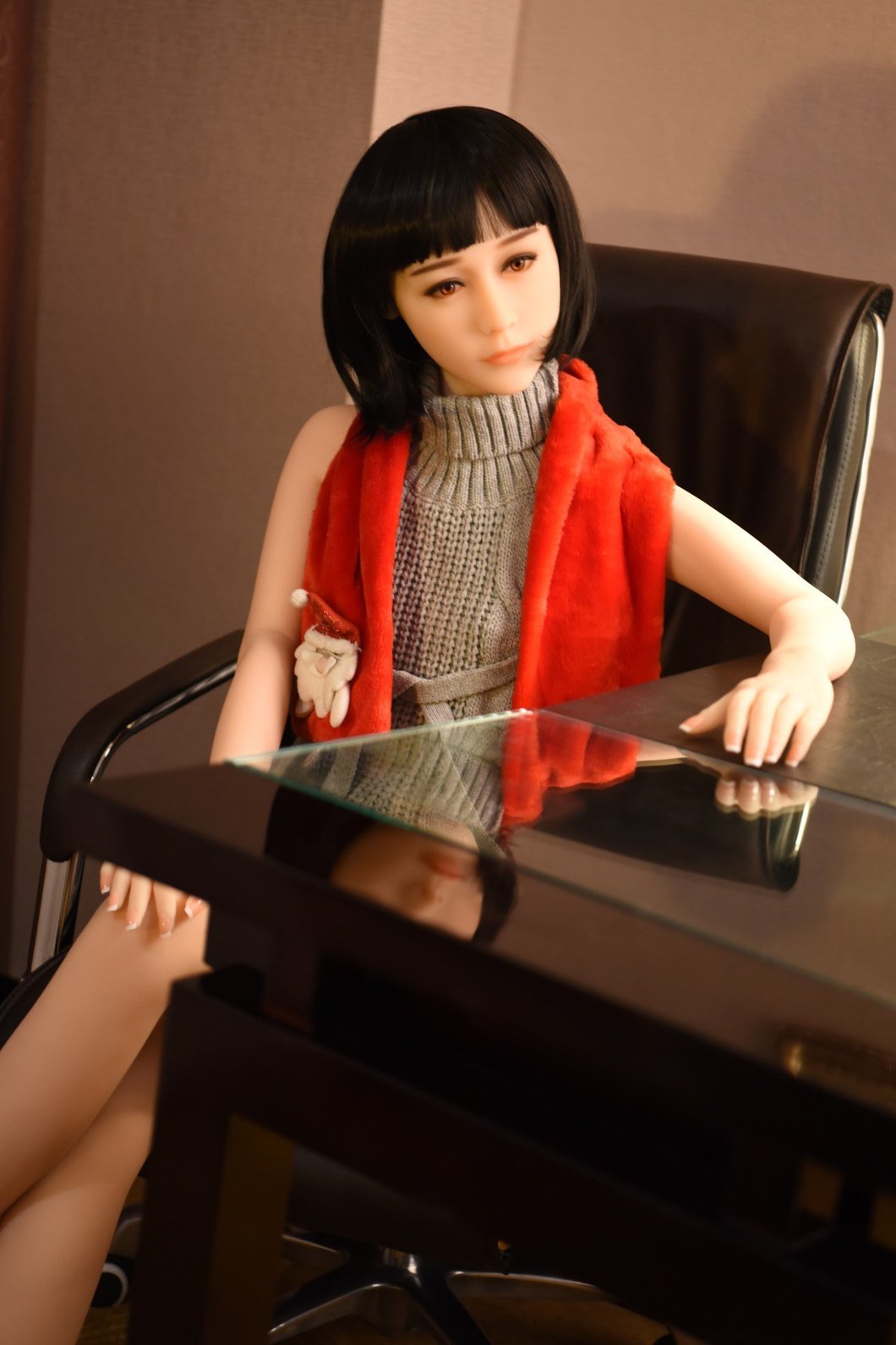 sylvia 158cm black hair japanese skinny flat chested tpe wm asian sex doll(3)