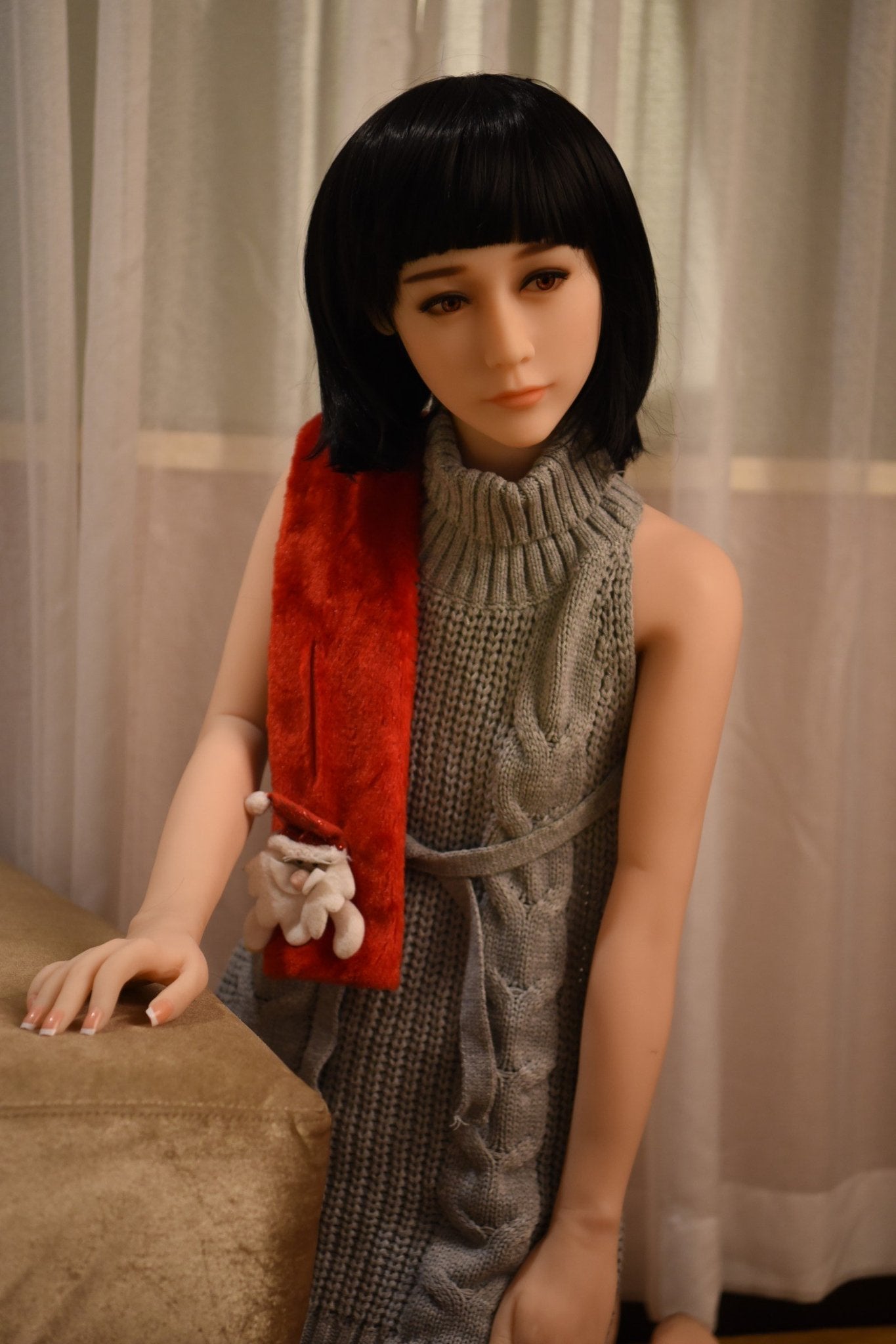sylvia 158cm black hair japanese skinny flat chested tpe wm asian sex doll(8)