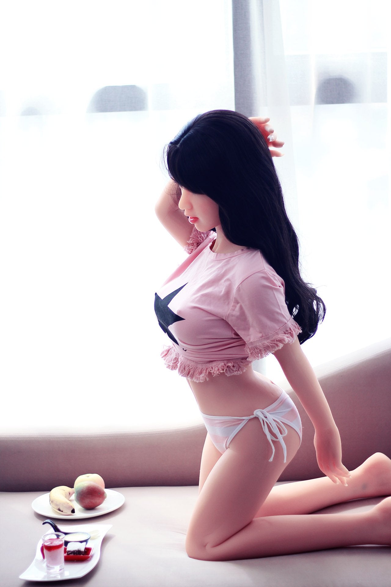 jonell 140cm black hair japanese jy medium tits skinny tpe asian small sex doll(2)