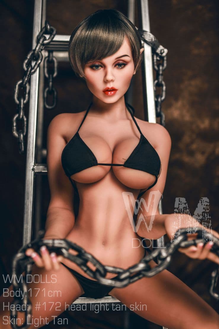 kristina 171cm 5ft6 brown hair fantasy featured big boobs tan skin tpe wm sex doll(2)