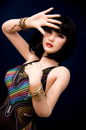 cora 162cm black hair medium tits skinny silicone teen sex doll(11)
